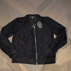 Vertigo Black Lace Bomber Jacket